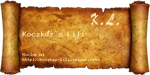 Koczkás Lili névjegykártya