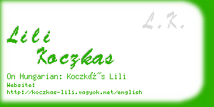 lili koczkas business card